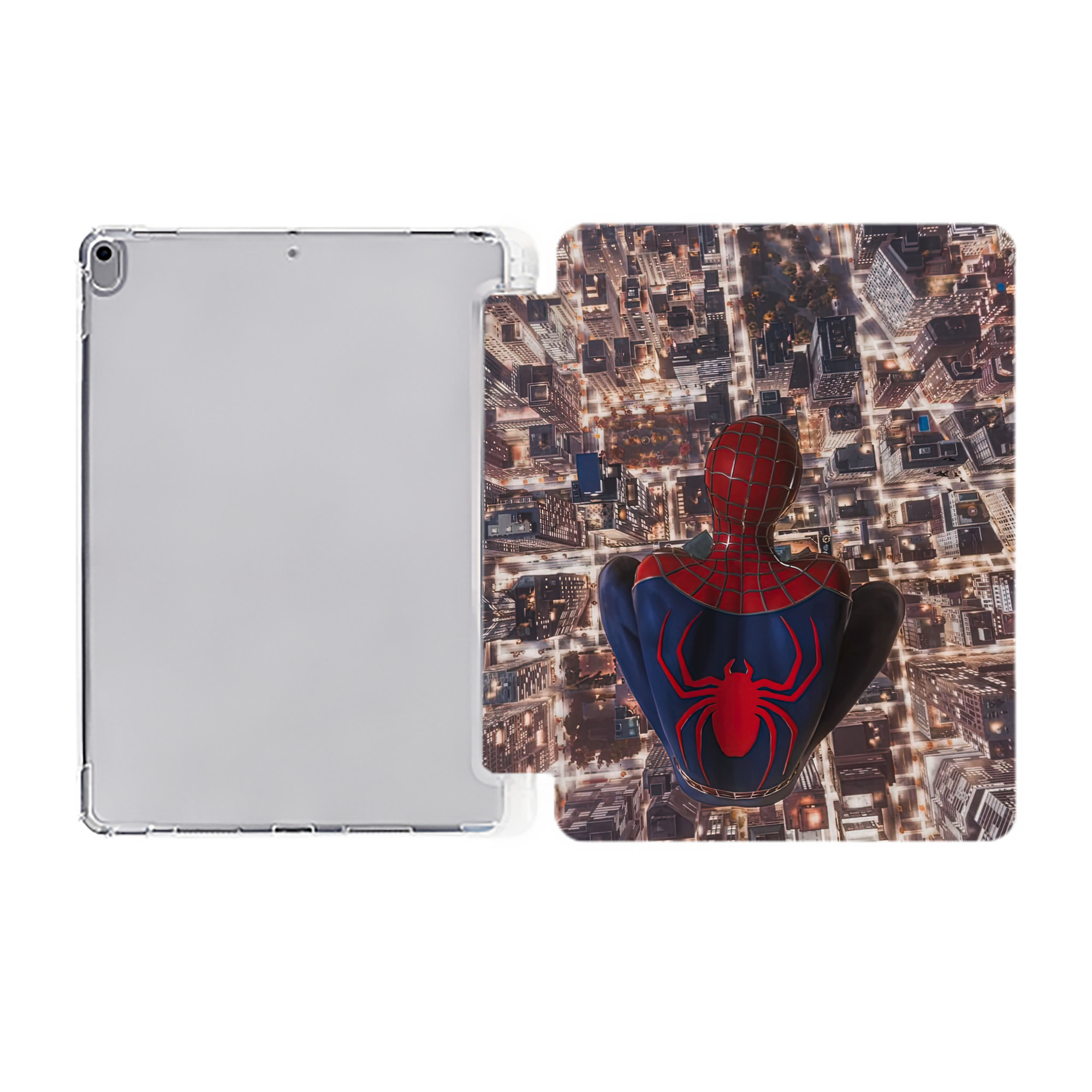 （画像用） Spider Man スパイダーマン IPad ケース ペン収納付き 三つ折りスタンド PUレザー×シリコン 対応機種9.5/10.5/10.9インチ